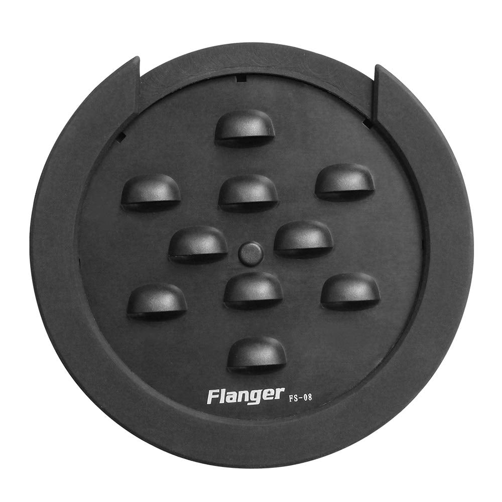 Flanger Guitar Sound hole Cover Silica Gel Eliminate Feedback Tapered Design for Acoustic Guitar Black FS-08