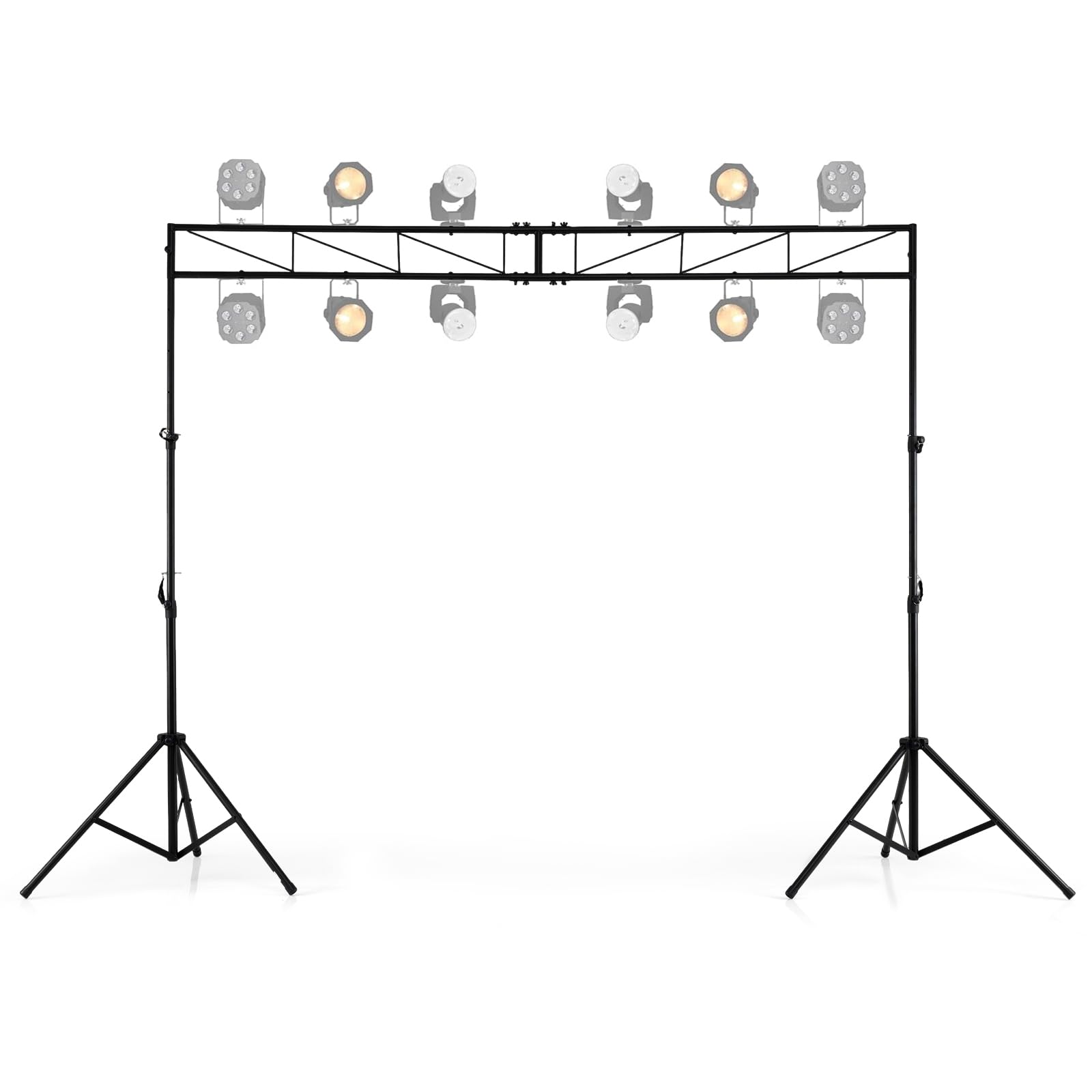 S AFSTAR Lighting Truss Stand System, Heavy Duty DJ Light Stand with 2 Folding Tripods & 12 Mounting Points, Height Adjustable L
