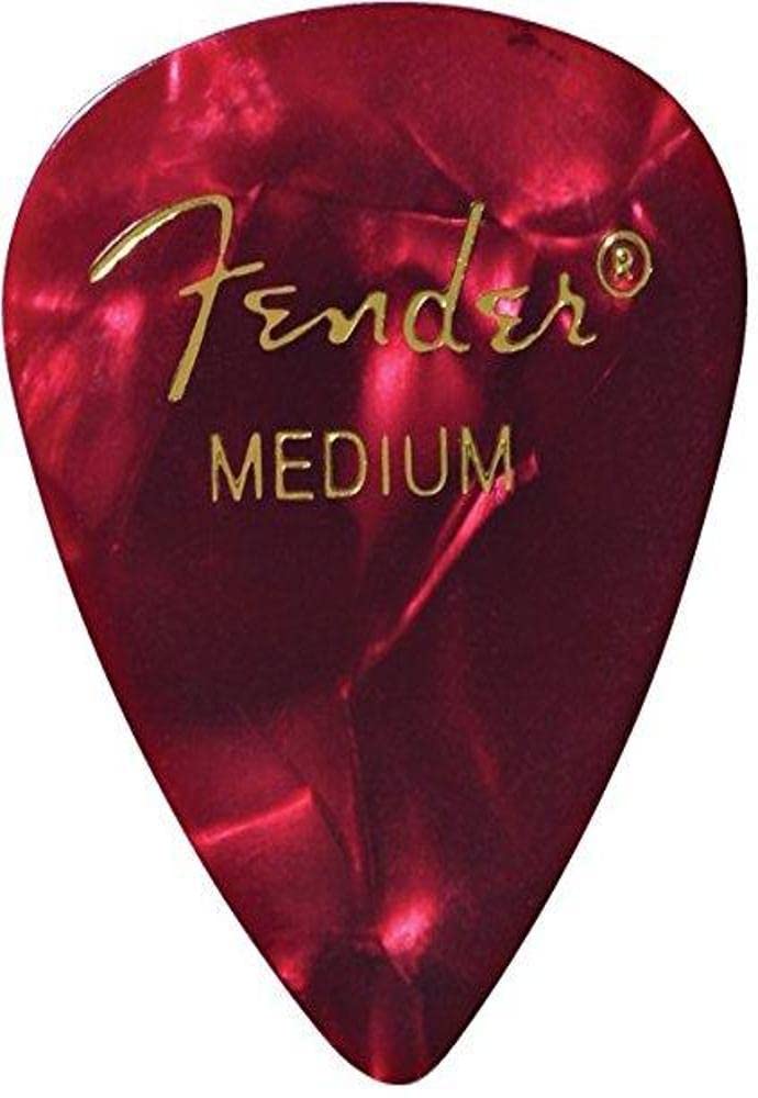 Fender Premium Celluloid Guitar Picks 351 Shape, Red Moto, Medium, 144-Pack