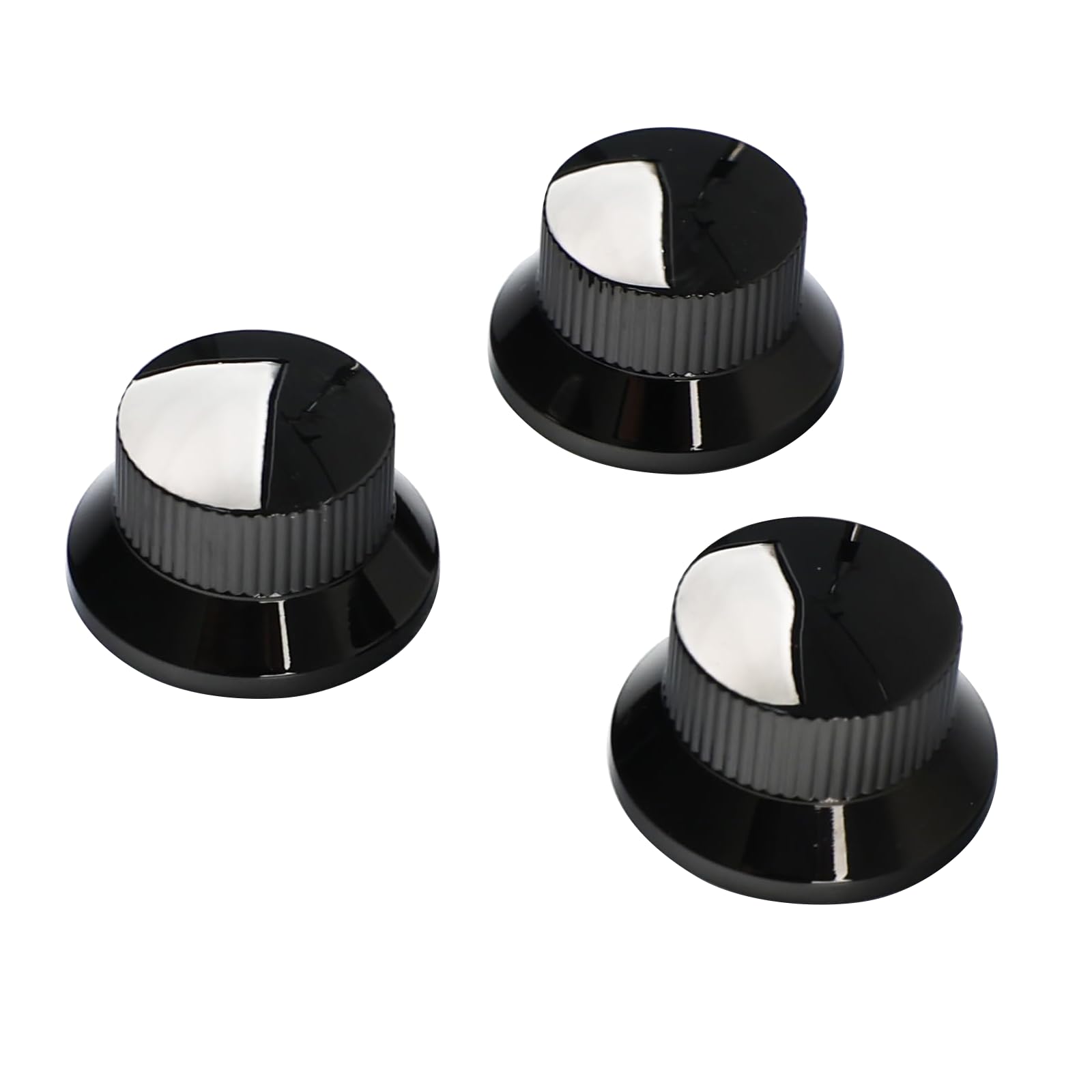 OVSAL 3Pcs Metal Guitar Knobs Electric Guitar Control Knobs Volume and Tone Replacement Parts for Fender Strat Telecaster Jazz L