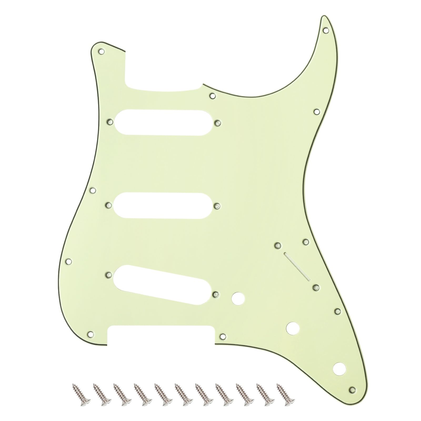 Banworks 3 Ply Strat Sss Pickguard 11-Hole Electric Guitar Pickguard Scratch Plate For Usa/Mexican Fender Modern Style Standard