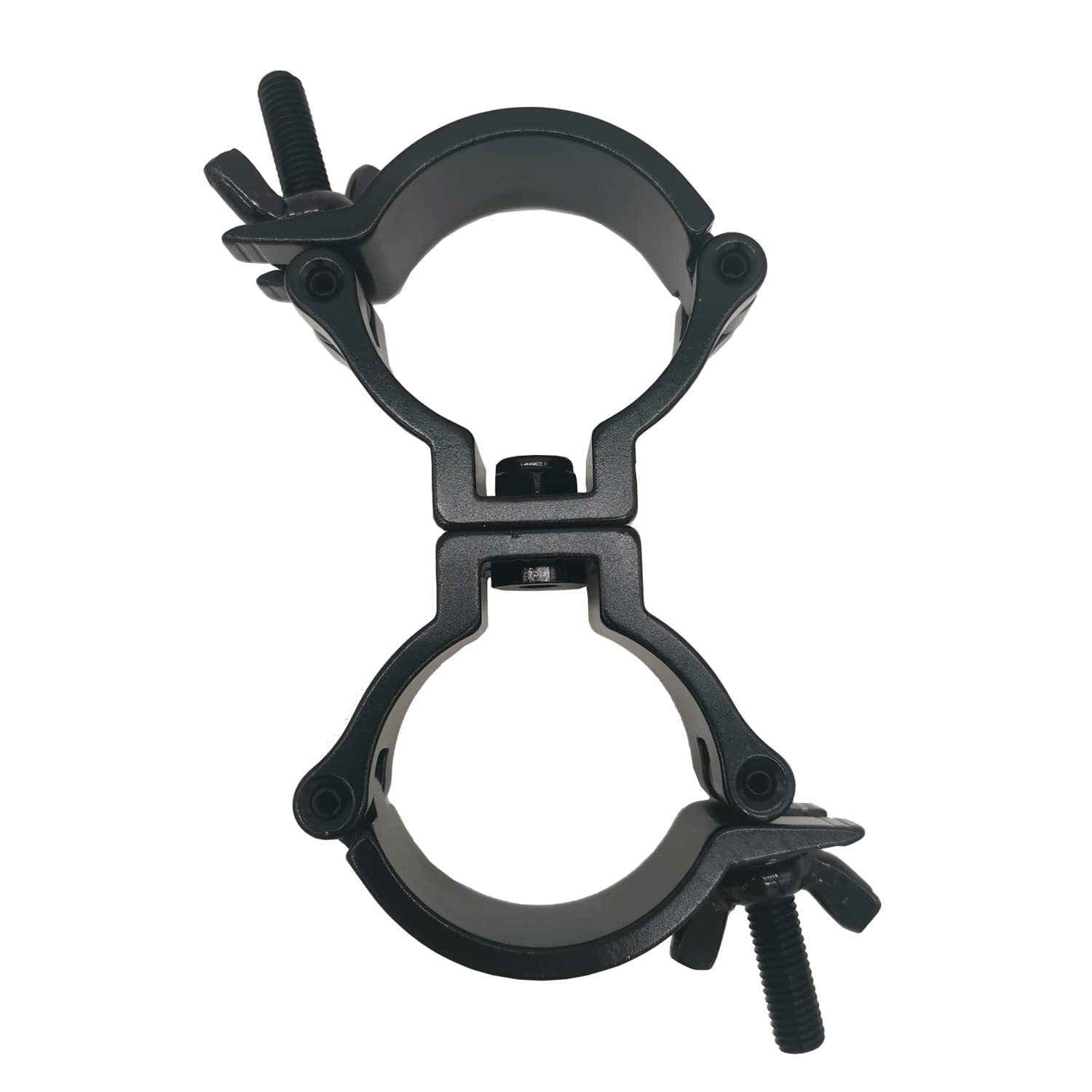 1.88-2 Inch Lighting Truss Dual Swivel Coupler DJ Light Clamps Heavy Duty Aluminum Alloy 220 Lbs for 48-51 mm Pipe Black for Sta