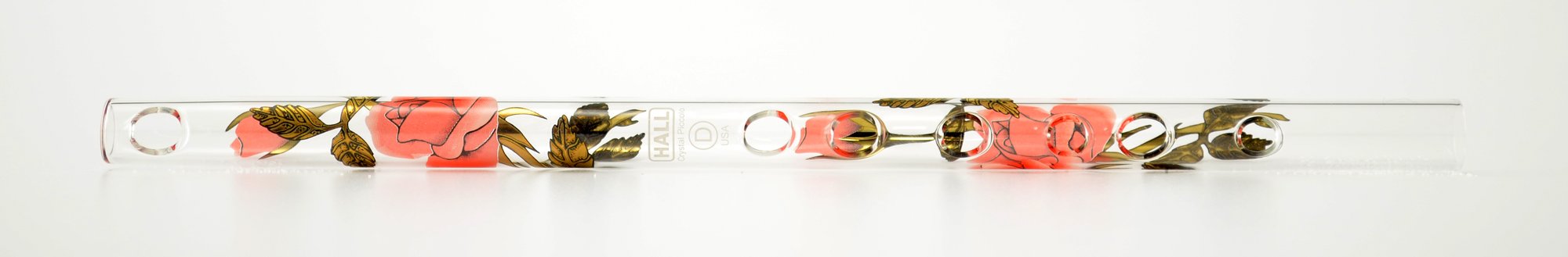 Hall Crystal Flute 11014 - Inline Glass Piccolo in D - Rose/Gold