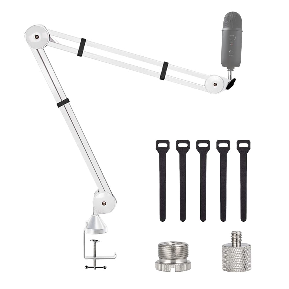 Bomge Microphone Boom Arm Mic Stand Adjustable Clip Studio Suspension Scissor Arm Mount For Blue Snowball, Ice, Blue Yeti,Radio