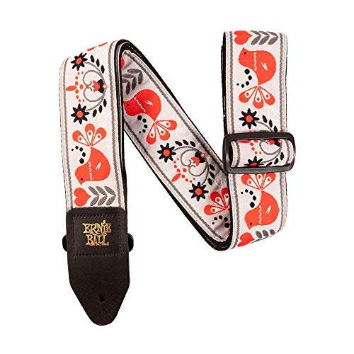 Ernie Ball Jacquard Guitar Strap, Red Bird Winter (P04689)