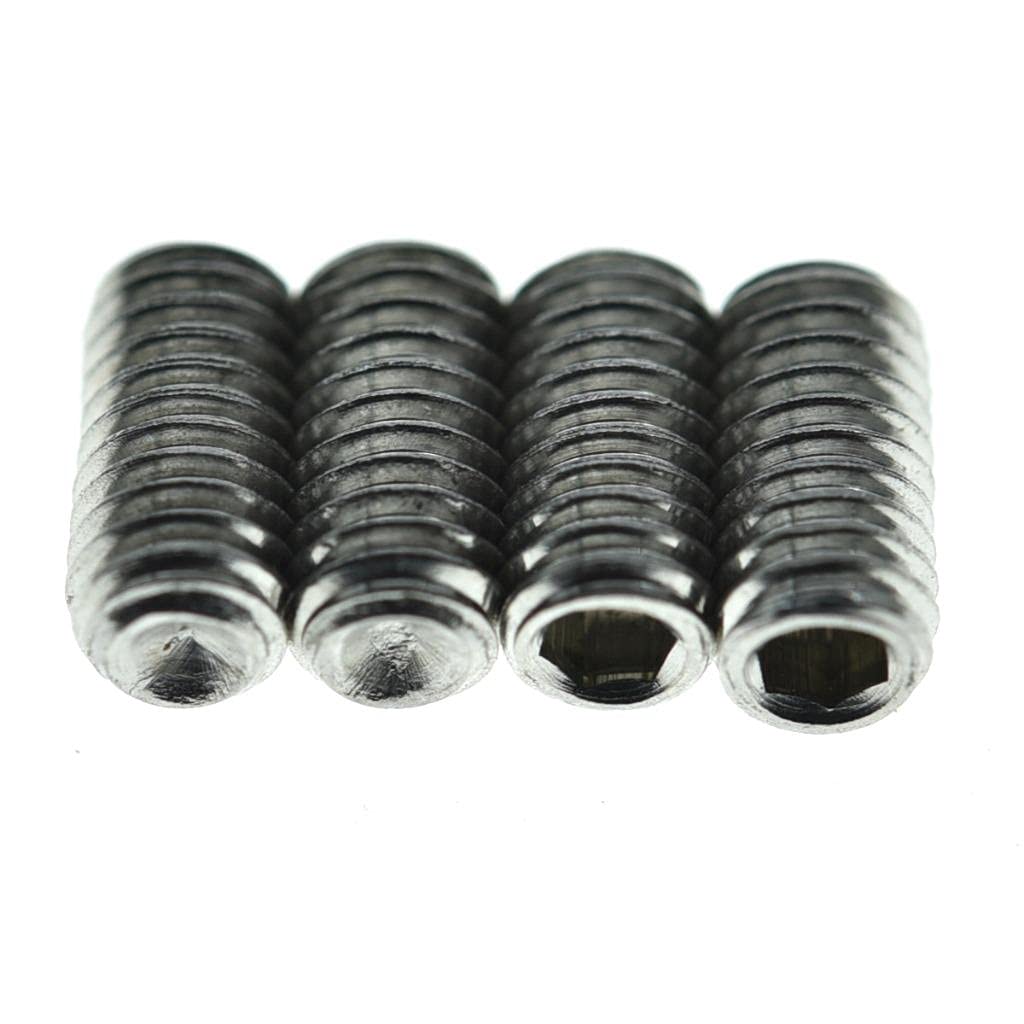 KAISH 50x US #4-40 x 1/4'' Stainless Steel Guitar Bridge Saddle Height Adjustment Screws for Stratocaster/Telecaster