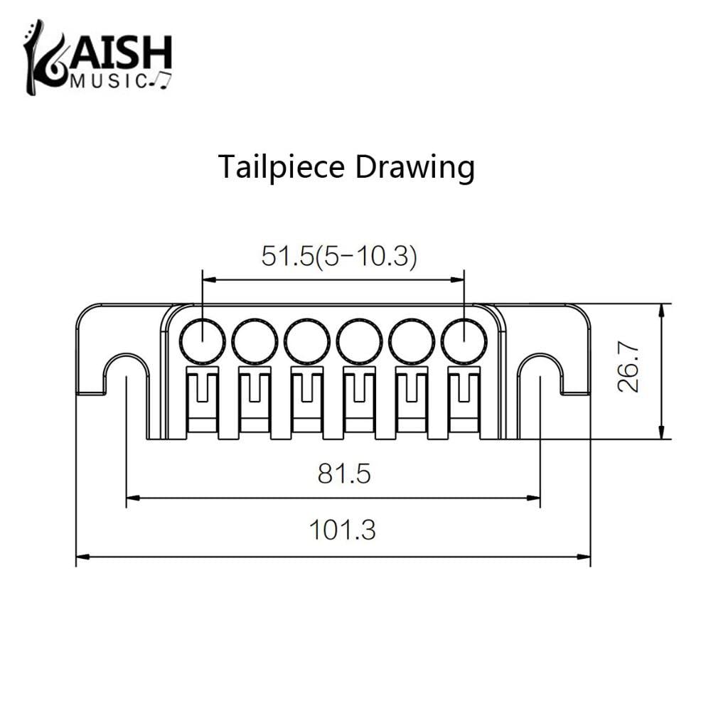 KAISH Electric Guitar TP-6 Style LP Bridge Stop Bar Vintage 70's Bridge Tailpiece with Fine Tuners/Studs for LP Les Paul/SG/ES E