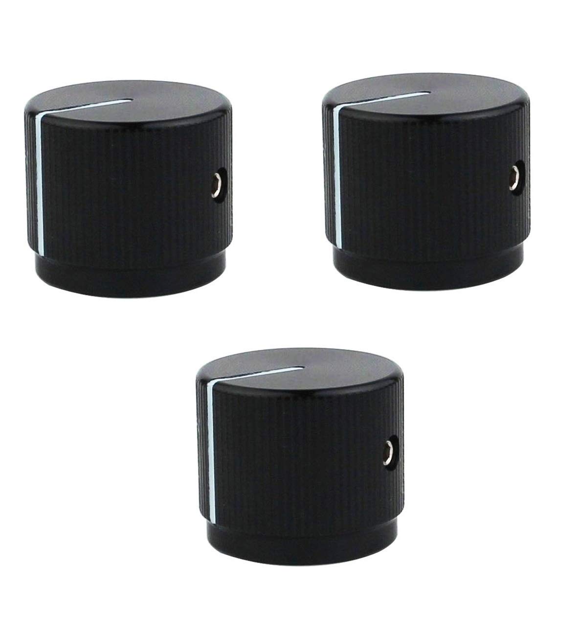 Guyker 3Pcs Guitar Aluminum Alloy Flat Top Control Knobs Dia. 6mm(0.24) Shaft Pots - Dome Tuning Potentiometer Knob Replacement 