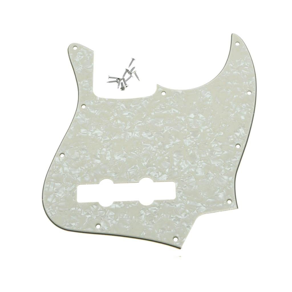 Kaish 4 String J Bass Style Pickguard Bass Pick Guard Scratch Plate For Jazz J Bass Made In Usa/Mexico Aged Pearl