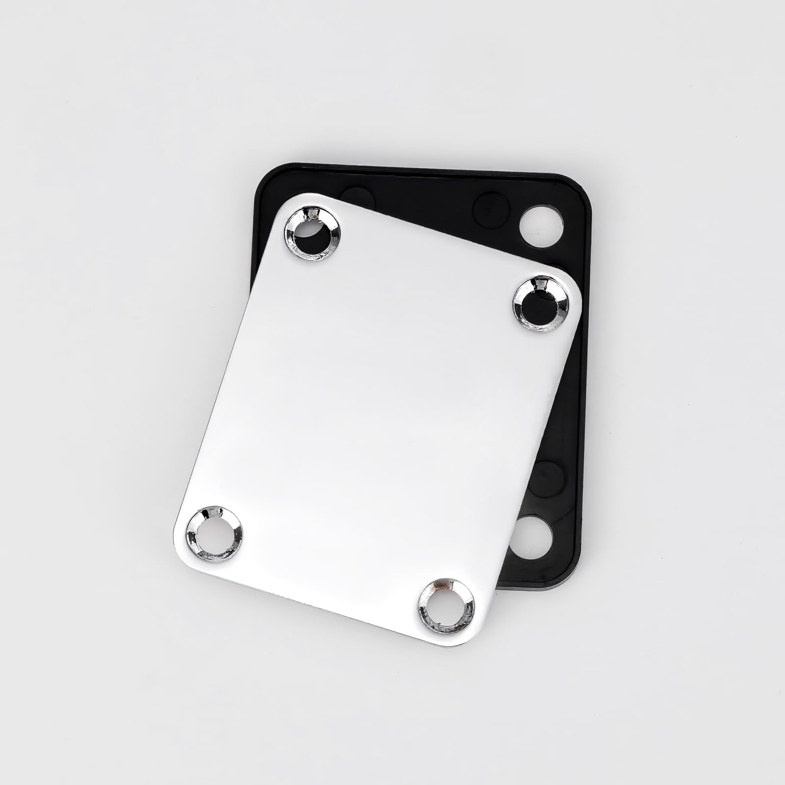 Swhmc Chrome Neck Plate for Electric Guitar with 1 Plastic Mat 4 Mounting Screws,Silver