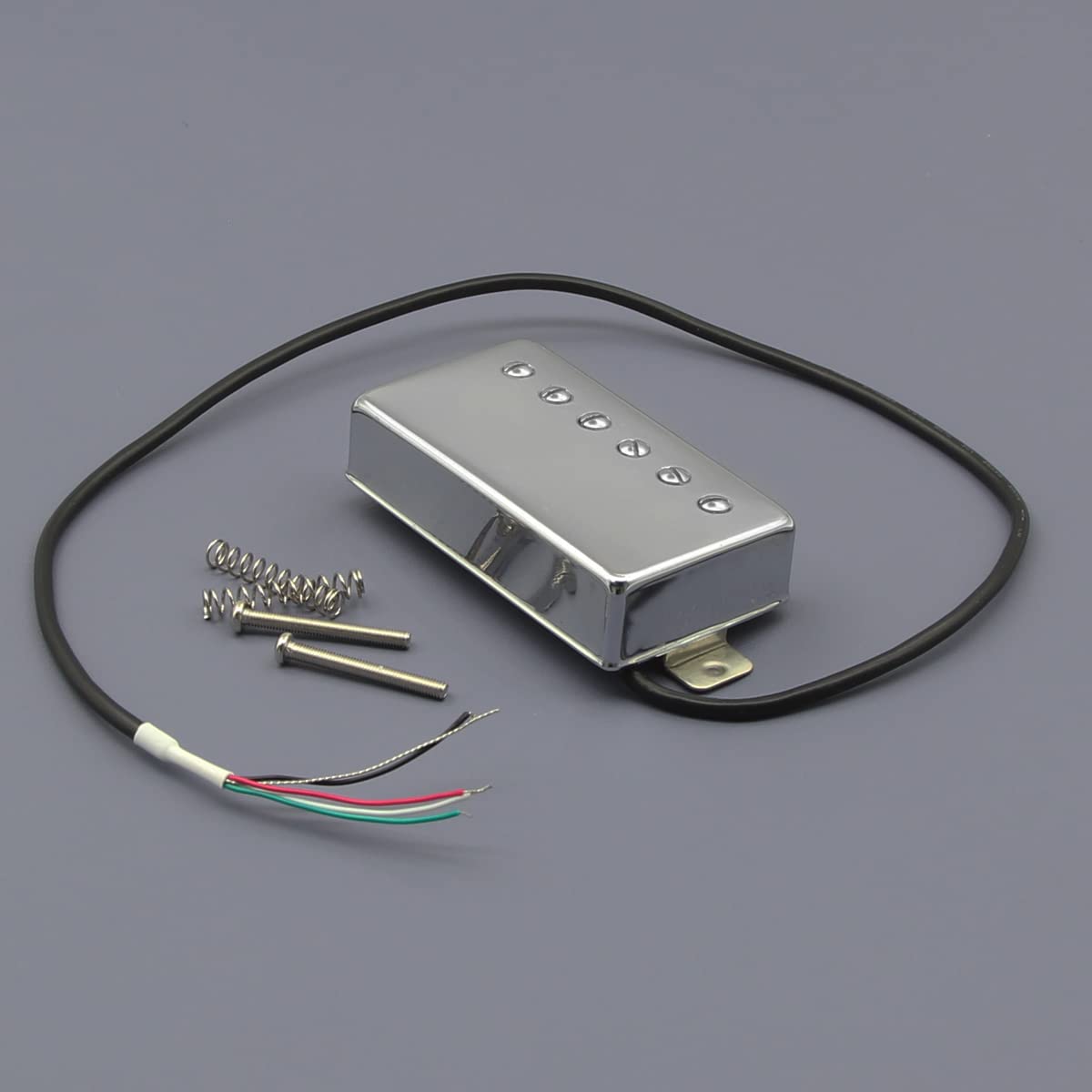 FLEOR Alnico 5 Guitar Humbucker Pickup 4-Wires 7-8K Neck Pickup Chrome Fit LP Guitar Part
