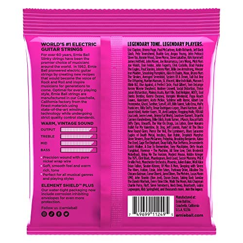 Ernie Ball Super Slinky Classic Pure Nickel Electric Guitar Strings 3-pack, 9-42 Gauge (P03253)