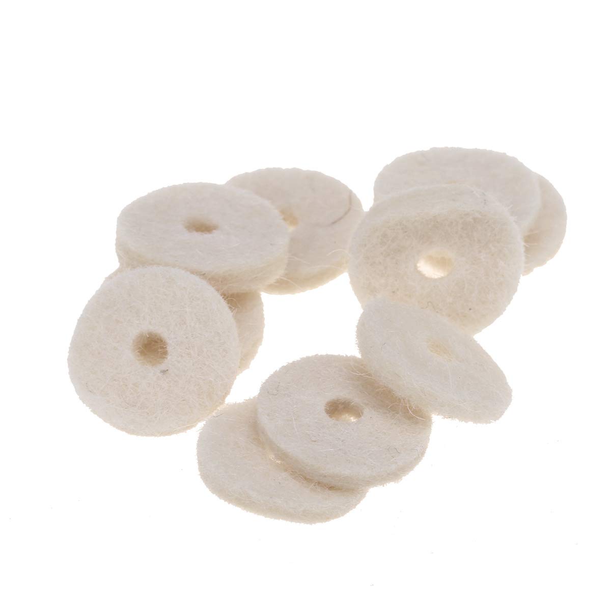 Musiclily Basic Guitar Strap Button Felt Washers, White (Set Of 20)