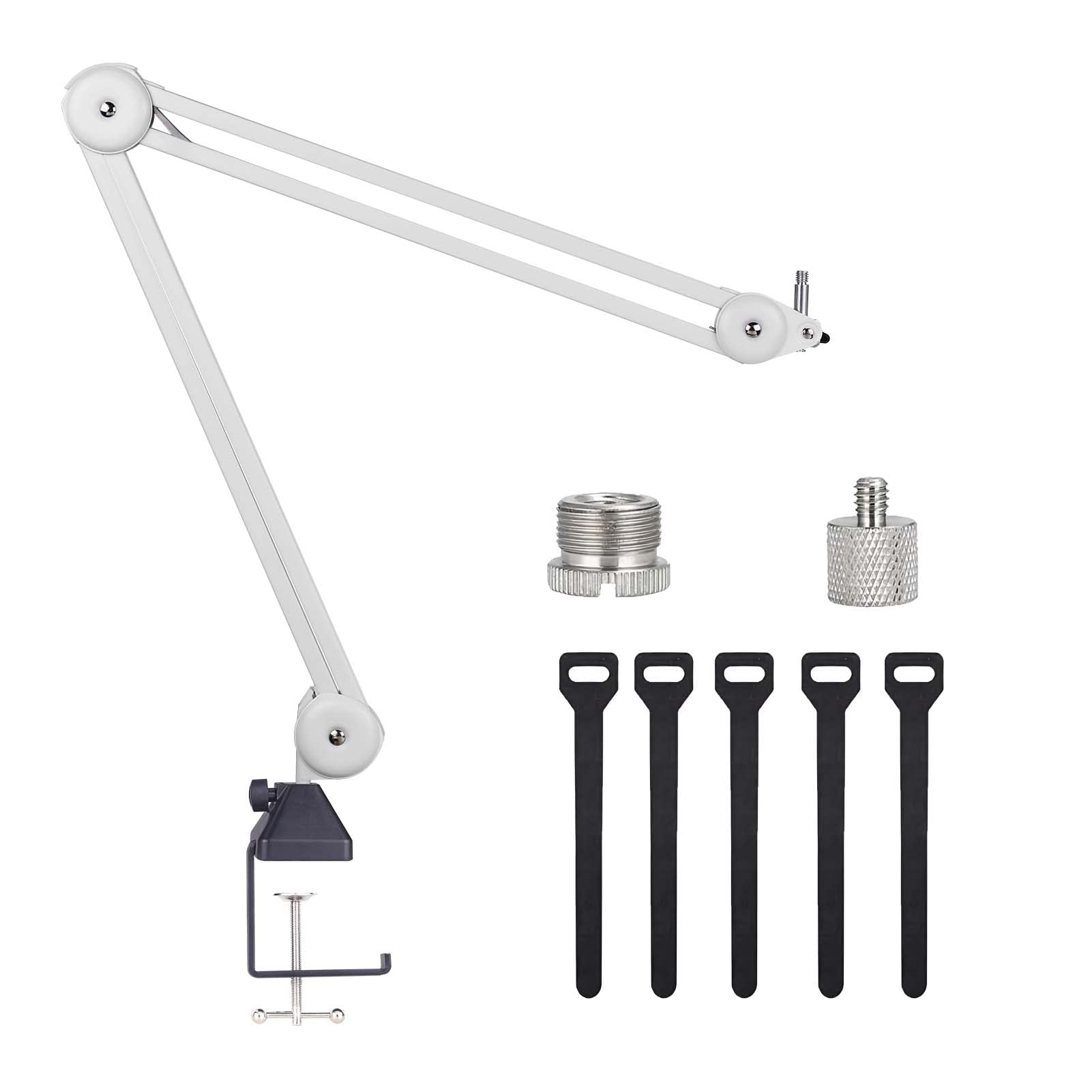 KOMISON Microphone Arm Stand, Mic Arm Microphone Suspension Scissor Boom Stands Heavy Duty and Cable Ties for Blue Yeti Snowball