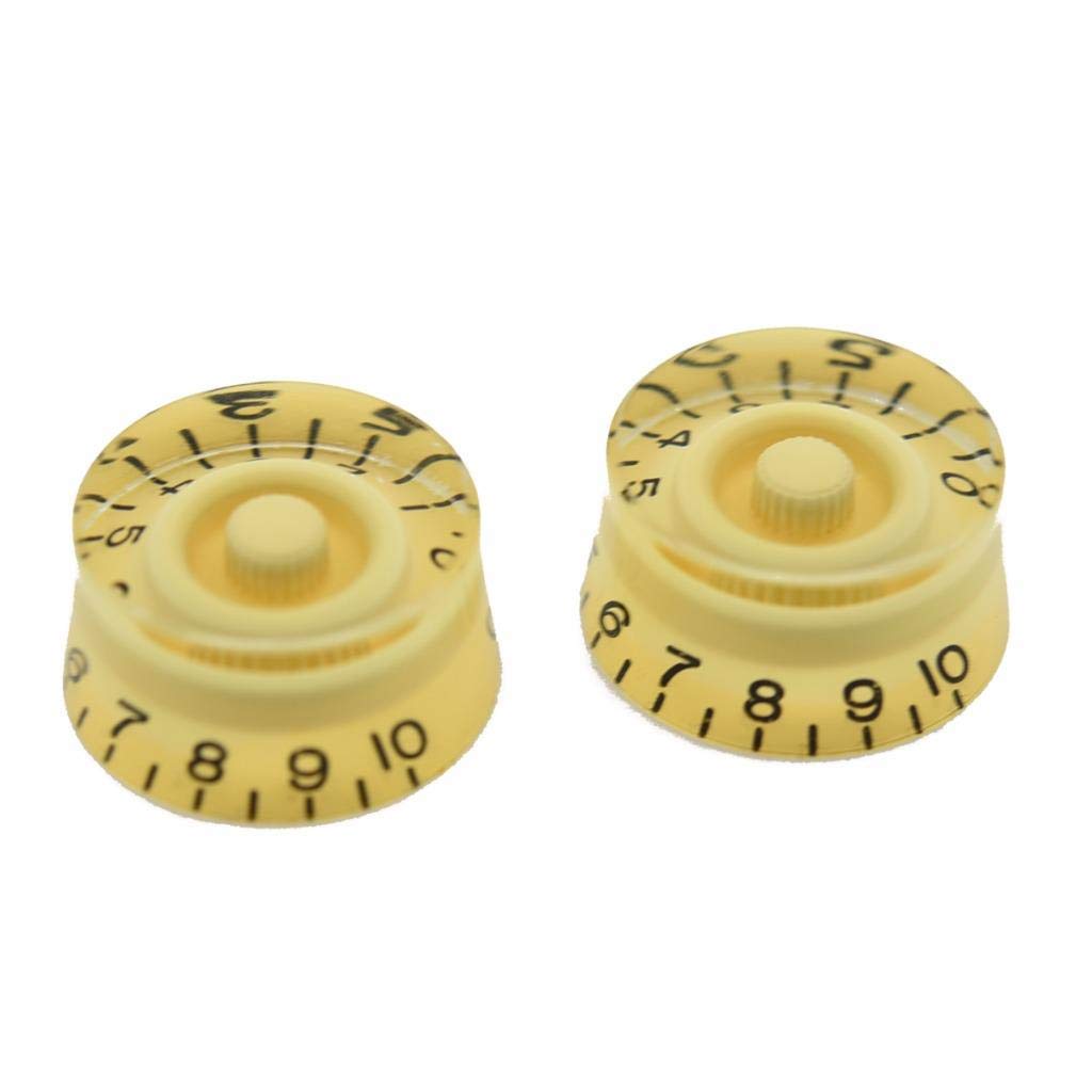 Dopro 2Pcs Usa(Imperial) Lp Guitar Speed Dial Knobs 24 Fine Splines Control Knobs For Usa Les Paul/Cts Pots Cream