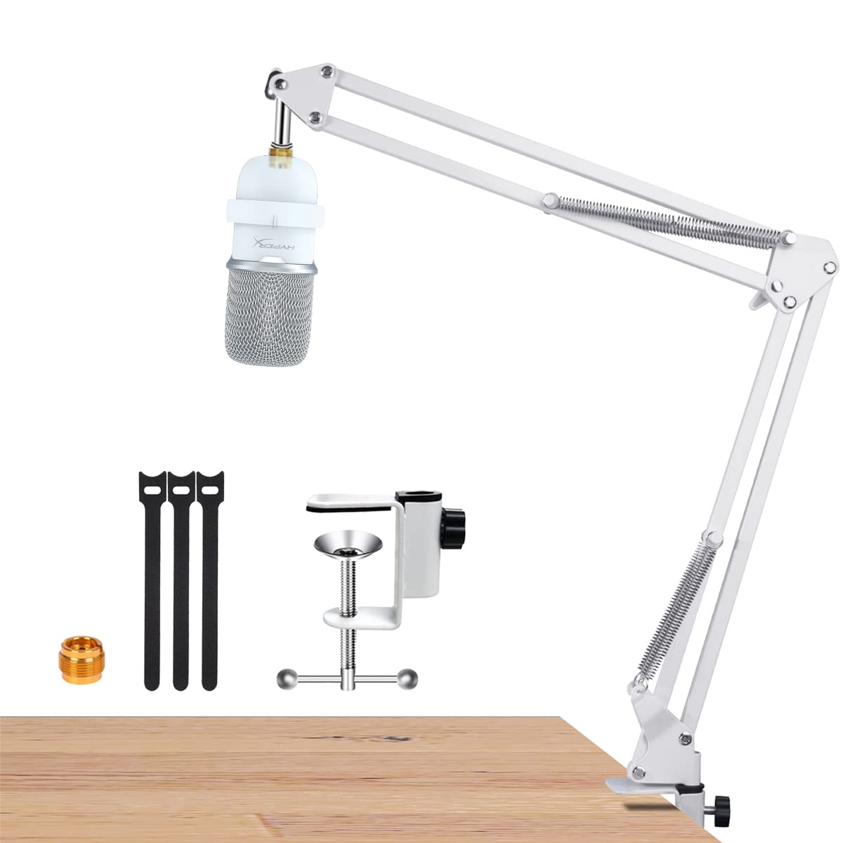 For Hyperx Solocast Microphone White Boom Arm, White Mic Desk Stand Compatible With Hyperx Solocast, White Mic Boom Arm For Gami