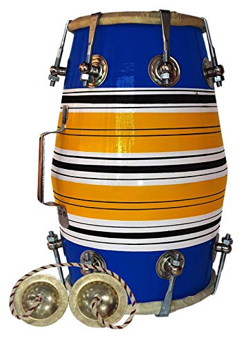 Gt Manufacture Professinal Mango Wood Nut & Bold Fitting Baby Dholak With Manjira Free(Multicolour)