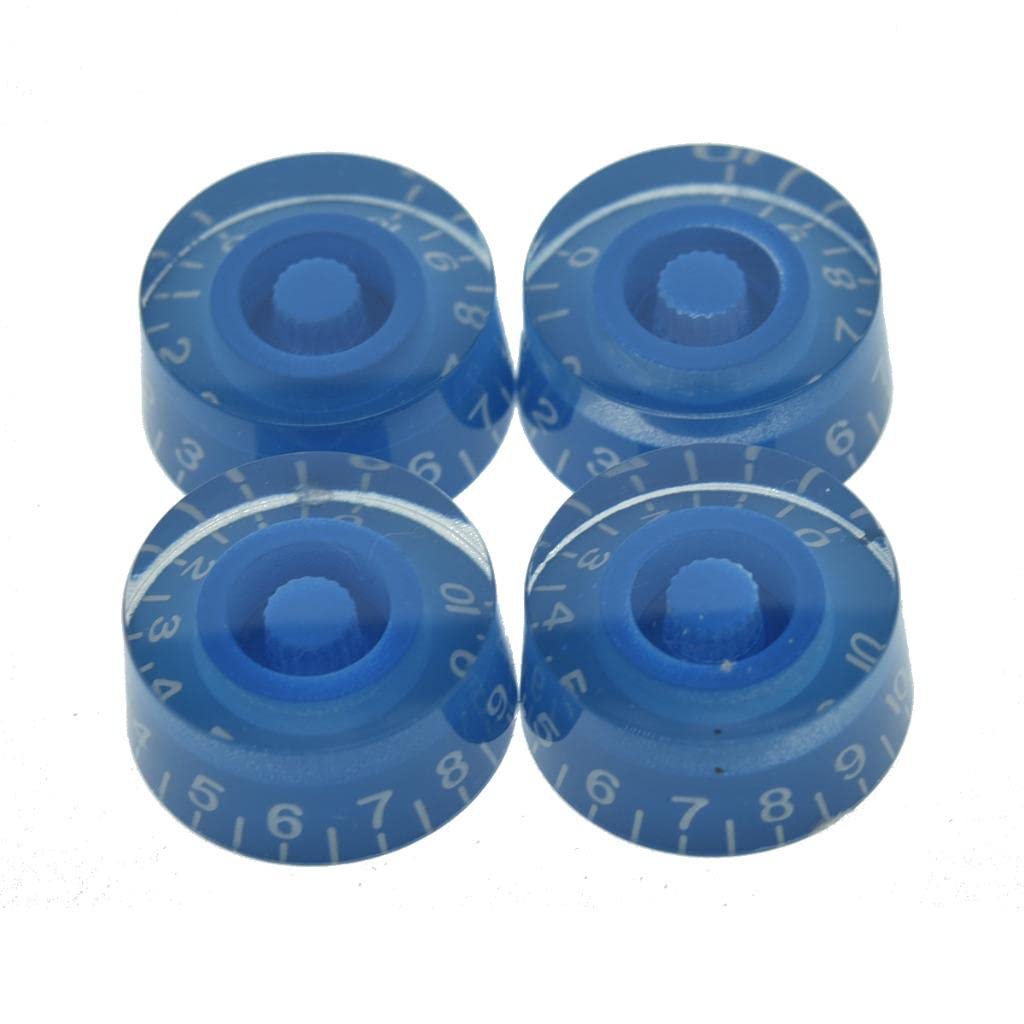 Kaish 4Pcs Blue With White Number Guitar Speed Dial Knobs Control Knob Fits Lp Guitar