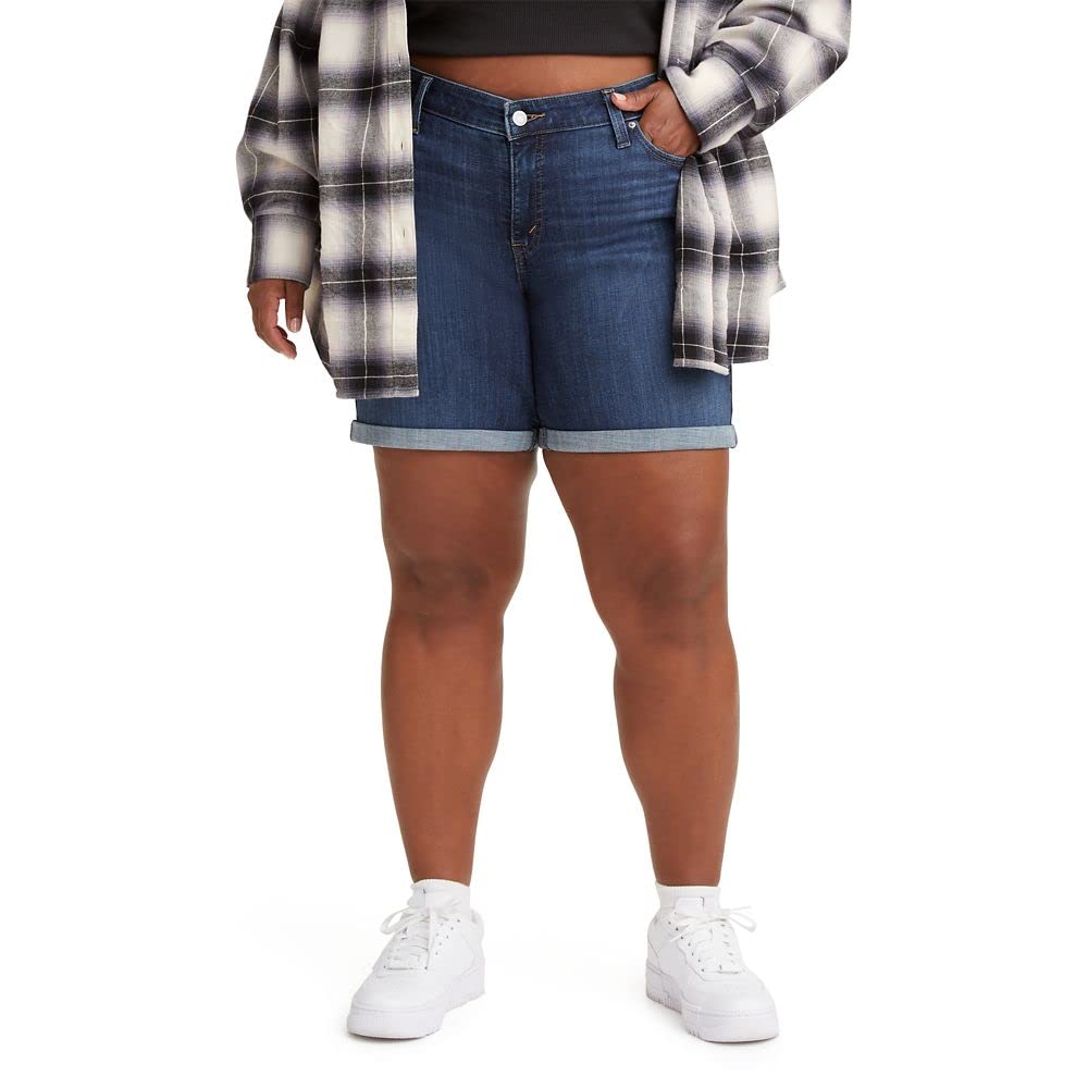 Levis Womens Plus-Size Shorts, Lapis Smile-Medium Indigo, 20W