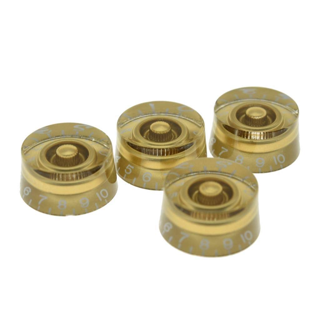 Dopro 4pcs USA(Imperial) LP Guitar Speed Dial Knobs 24 Fine Splines Control Knobs for USA Les Paul/CTS Pots Gold