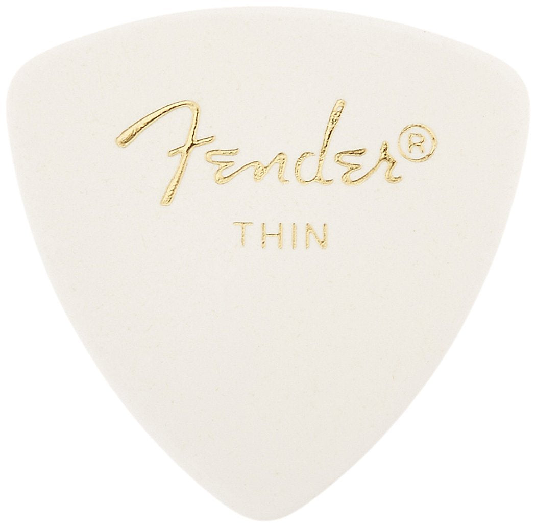Fender Classic Celluloid Guitar Picks 346 Shape, White, Thin, 72-Pack