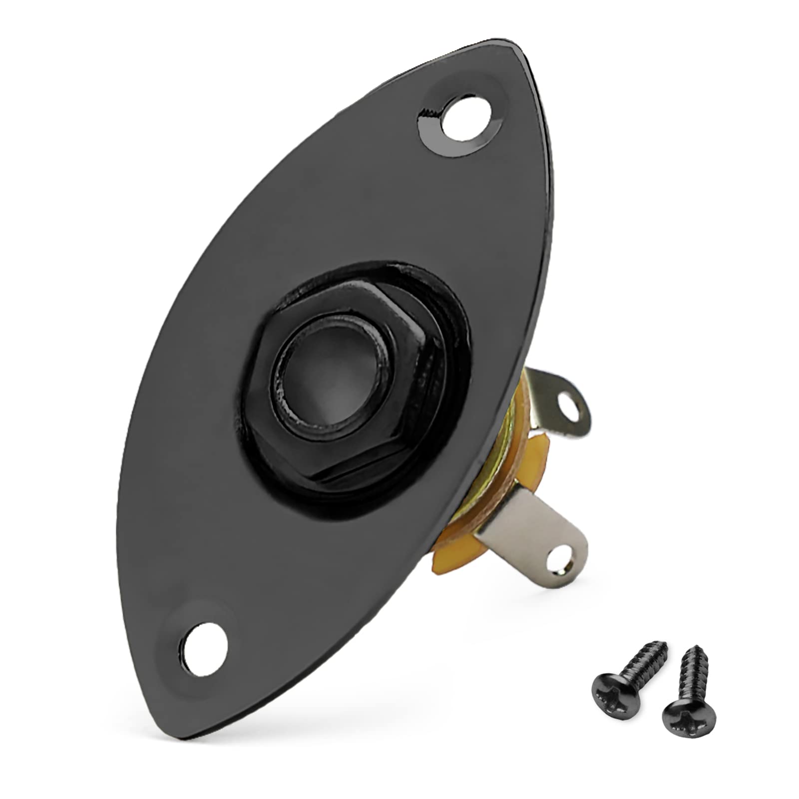 Maxcheer 1/4 '' Oval Guitar Jack 6.35Mm Output Input Plug Socket For Mono Electric Guitar (Black)