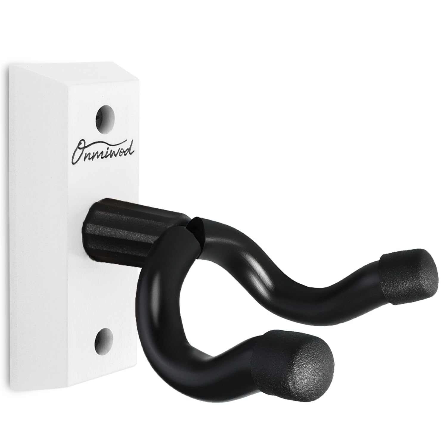 Onmiwod Guitar Wall Mount, White Hardwood Guitar Hanger, U-Shaped Guitar Wall Hanger Mount, Guitar Holder Hook Stand Wall for Ac