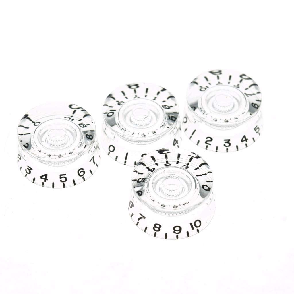 Dopro 4Pcs Usa(Imperial) Lp Guitar Speed Dial Knobs 24 Fine Splines Control Knobs For Gibson Les Paul/Cts Pots Clear