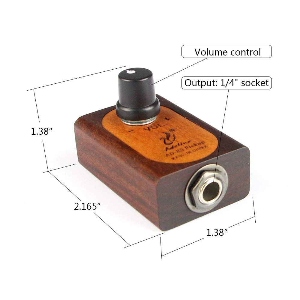 Adeline piezo transducer pickup very convenient for Acoustic Classical Guitar Ukulele Violin Cello Mandolin Banjo etc,The sound