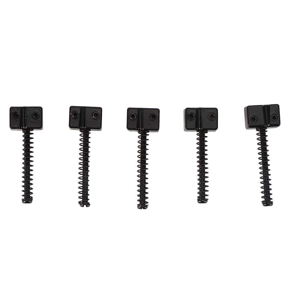 5Pcs 5 String Bass Bridge String Saddles Spring Screws for Bass Electric Guitar Kits(Black)