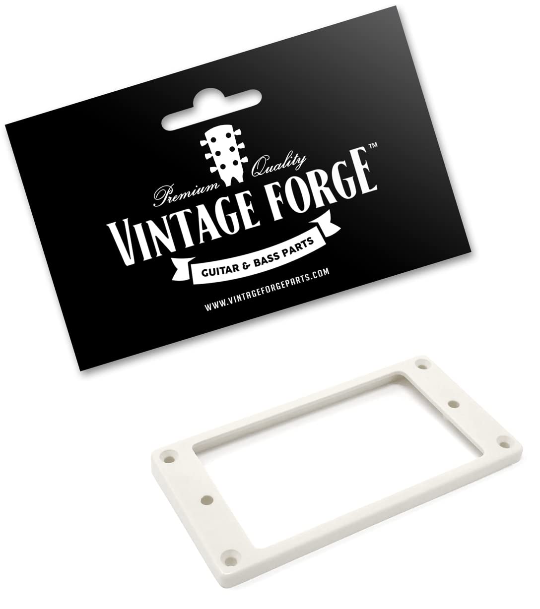 Vintage Forge White Flat Bottom Humbucker Pickup Mounting Ring Slanted (5mm-7mm) compatible with Epiphone Guitars HR120F-WHT