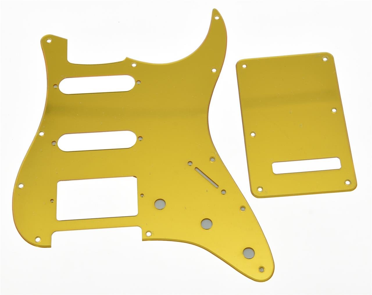 KAISH 11 Hole ST/Strat Style Pickguard HSS Pick Guard with ST Back Plate Tremolo Trem Cover for USA/Mexico Stratocaster/Strat Go