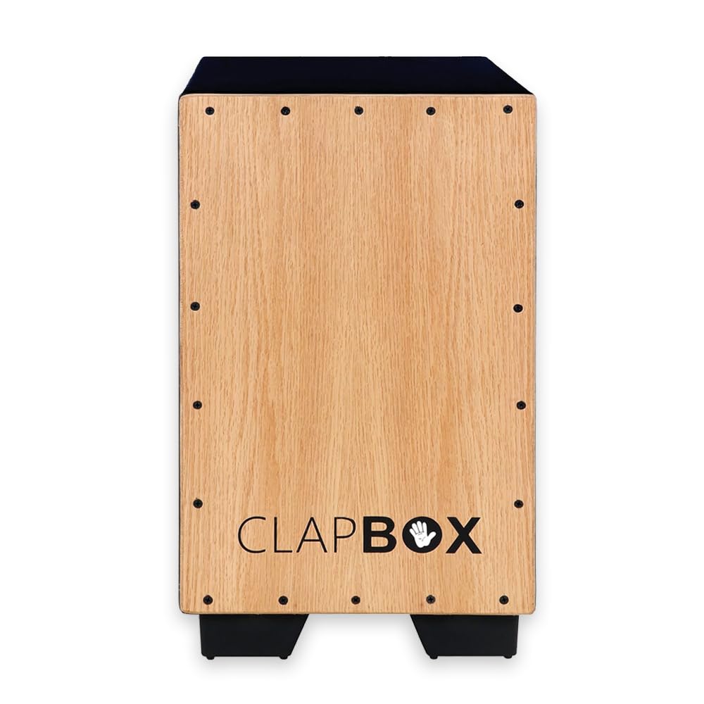 Clapbox Cajon Drum Oak Wood (H:20 W:12 L:12) - 3 Internal Snares | Most Popular Cajon Brand Online (Natural, CB11)