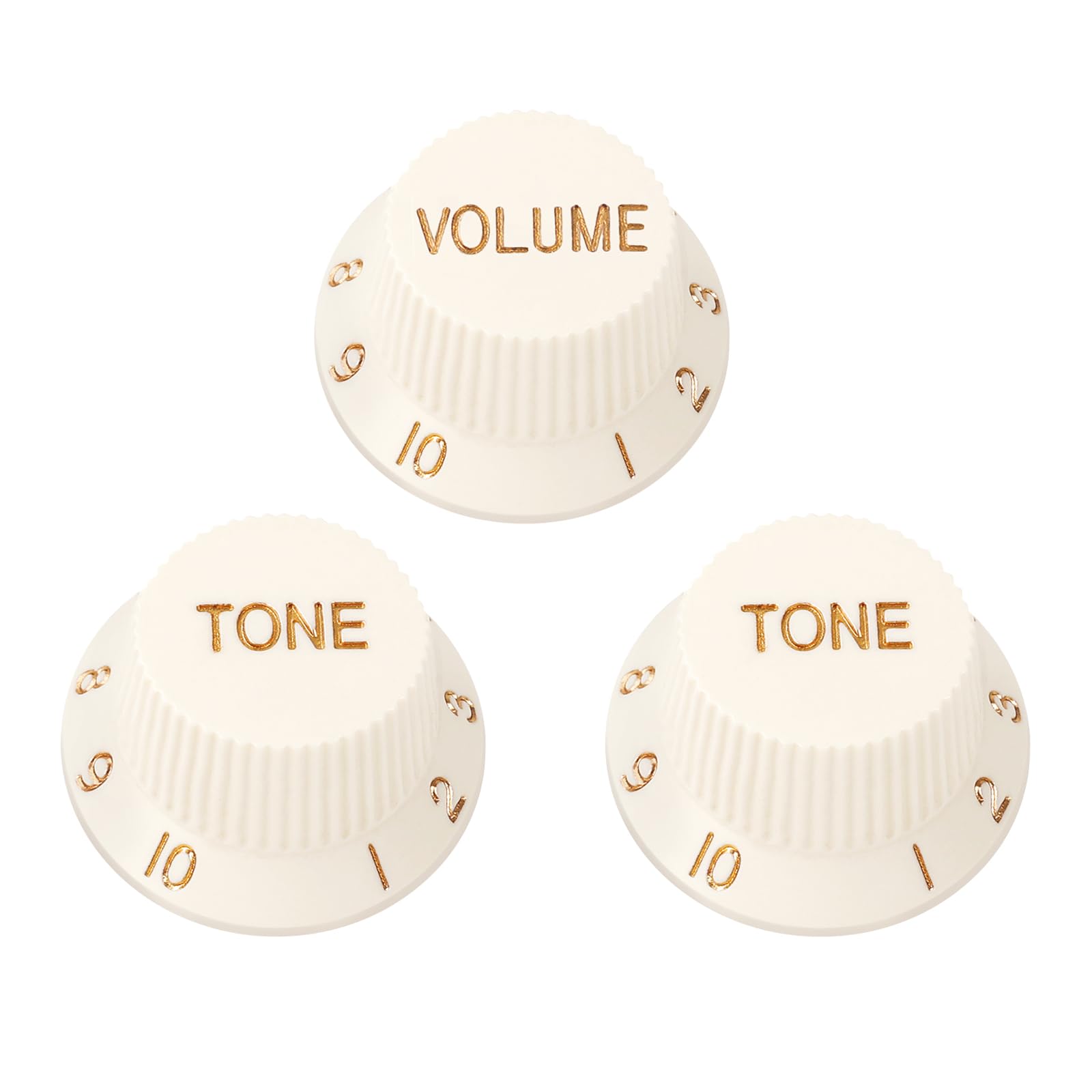 Banworks Imperial 24-Spline Electric Guitar Control Knobs 2 Tone and 1 Volume Knobs 6mm (15/64) Speed Knobs Top Hat for Fender S