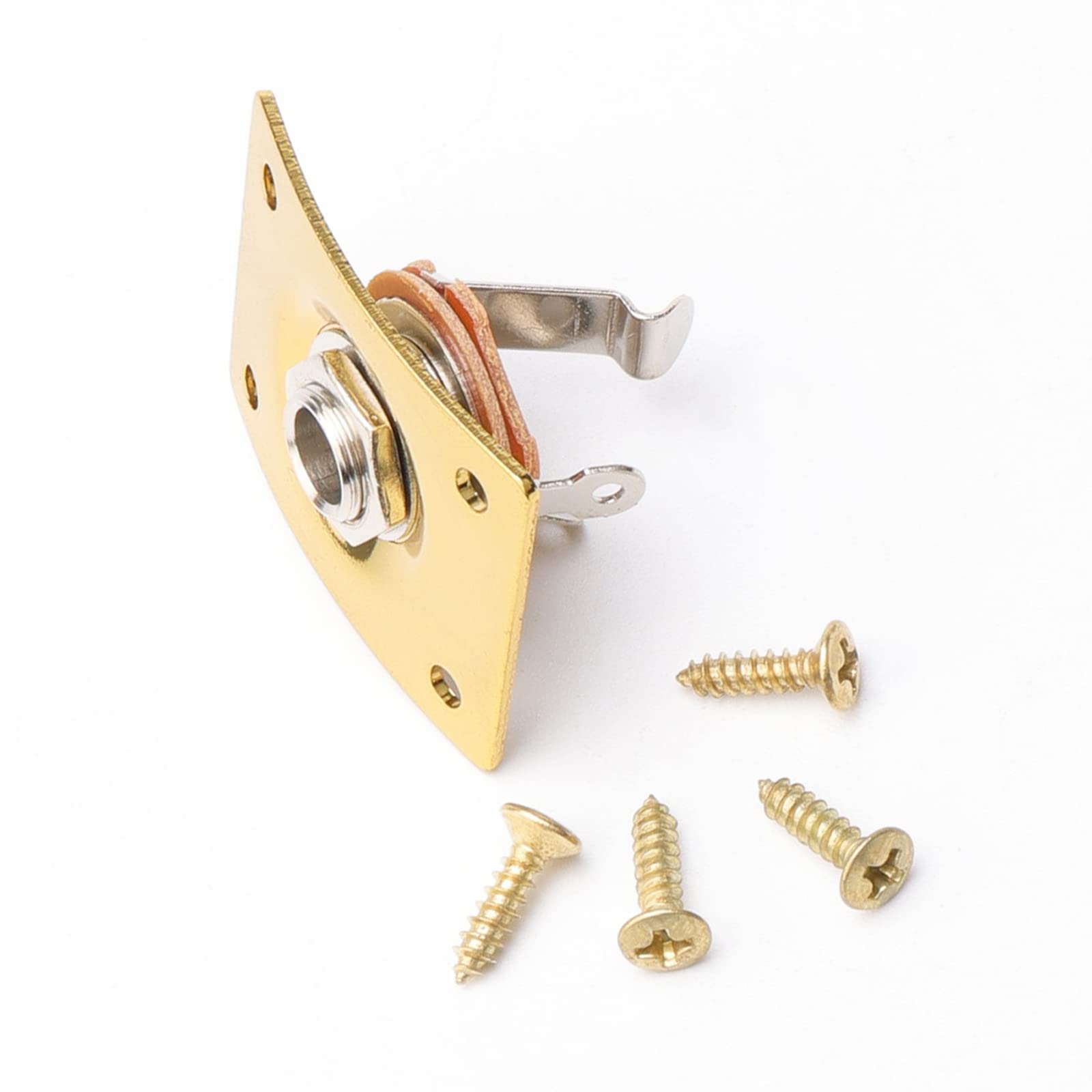 Gold Electric Guitar Output Jack 1/4Inches Rectangular Socket Plate