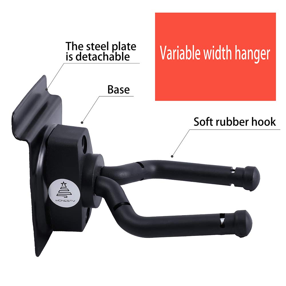 HONESTY Guitar Display Hanger, 2-Pack,for Slatwall and Wall Hangers, Premium Guitar Hooks Perfectly Displayed in Music Retail St