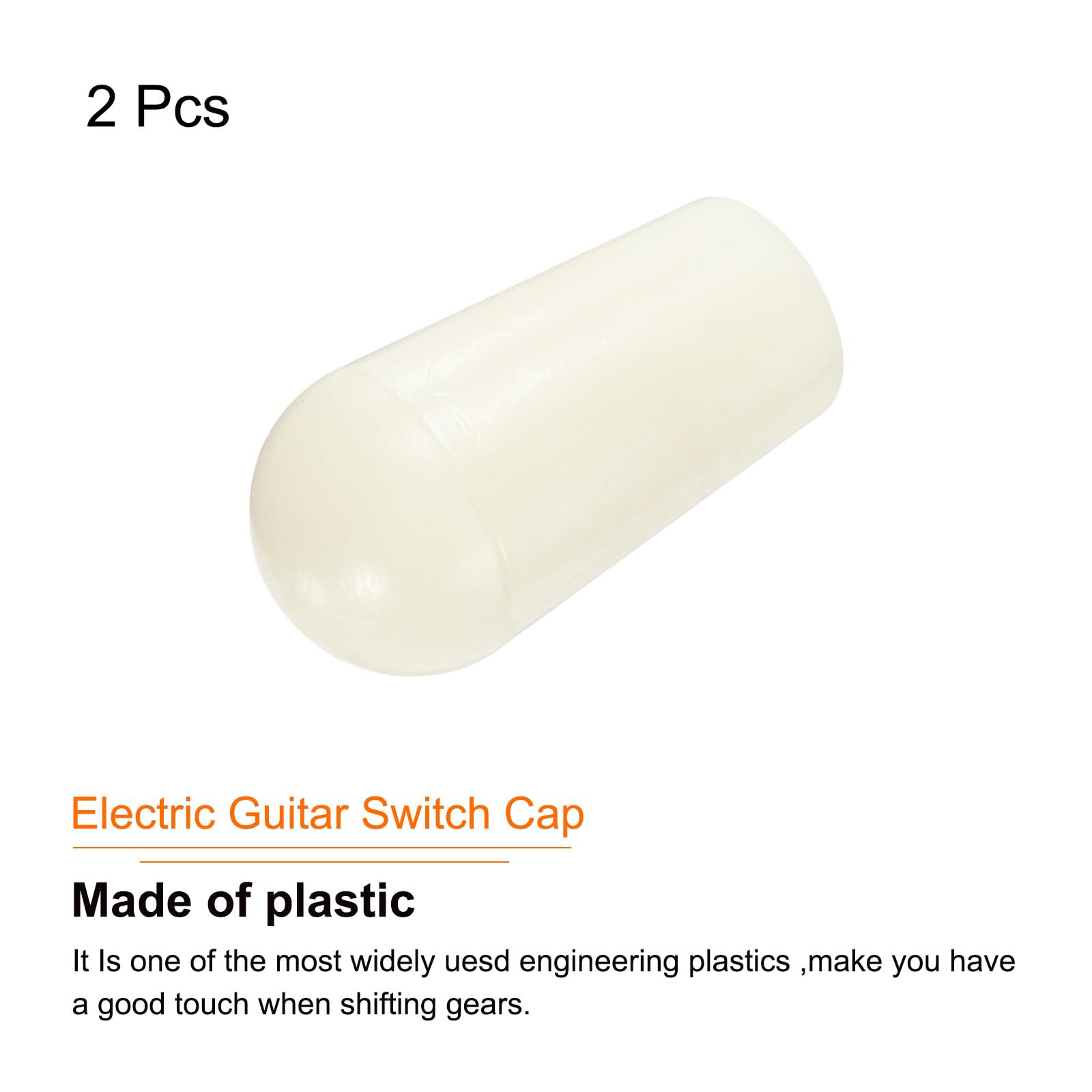 MECCANIXITY 2Pcs LP Guitar 3 Way Pickup Switch Tip Thread M4 Plastic Toggle Switch Knobs Cap for LP Electric Guitar, Cream