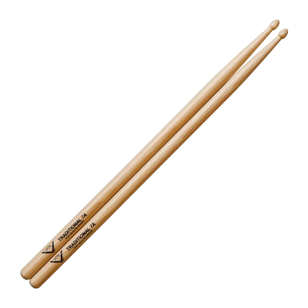 Vater 7A Traditional Wood Tip Hickory Drumsticks, Pair