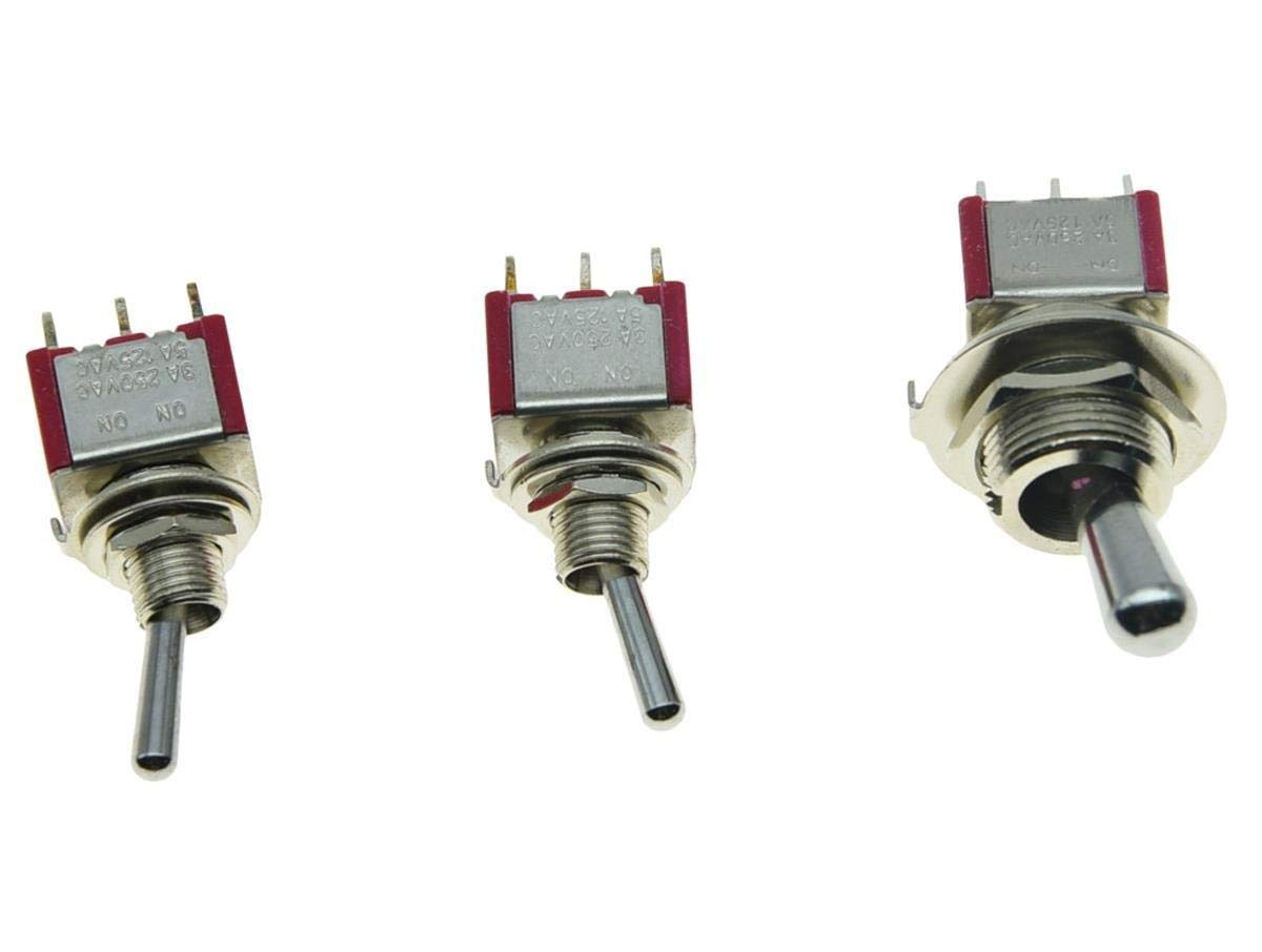 SALECOM Guitar Fat Bat Toggle Switch DPDT 2 Way ON ON with 2 Mini ON ON Toggle Switches