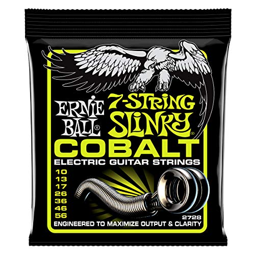 Ernie Ball 7-String Regular Slinky Cobalt Electric Guitar Strings, 10-56 Gauge (P02728)