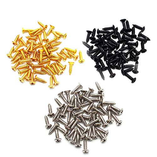Saphue 3Mm Screws Electric Guitar Bass Pickguard Screws Pick Guards150Pcs Scratch Plate Mounting Screws Fender Strat St Tele Tl