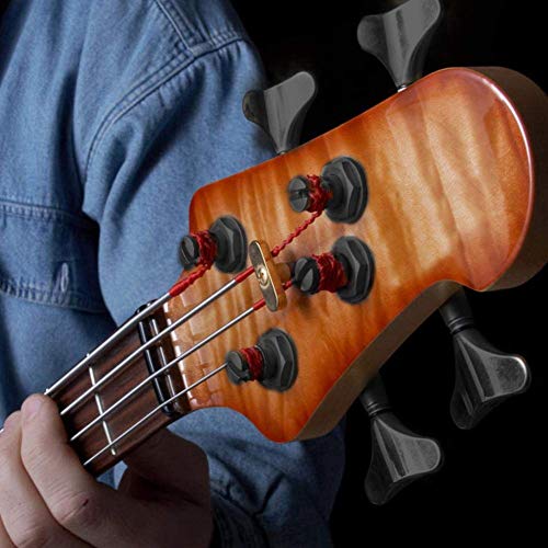 VBESTLIFE 2L 2R Electric Bass Machine Heads, Sealed Tuner String Tuning Key Pegs for Electric Bass (Black)