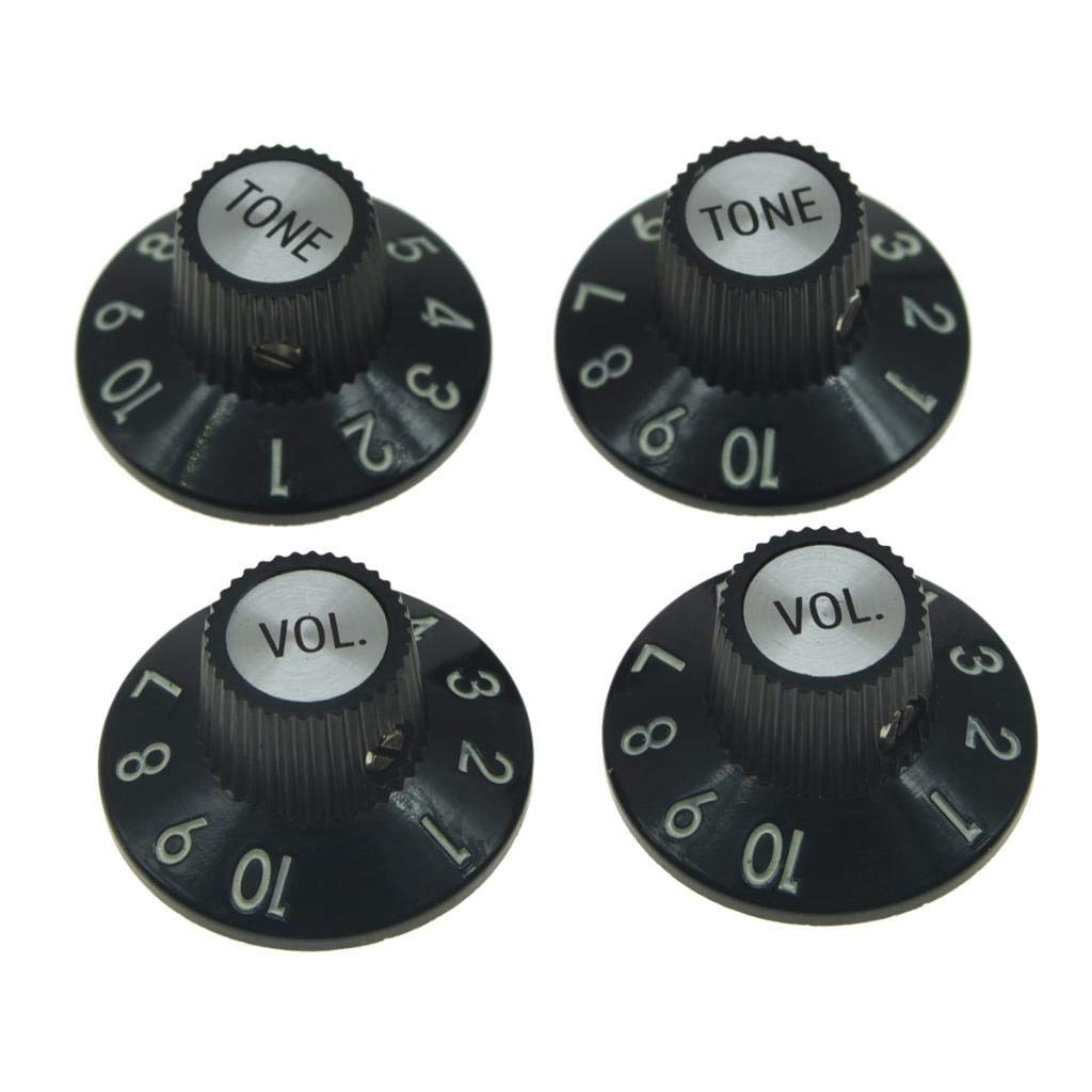 Kaish Set Of 4 Witch Hat Knobs With Set Screw Guitar Bass Knobs 2 Volume 2 Tone For 72 Telecaster Custom Or Guitar Amplifiers
