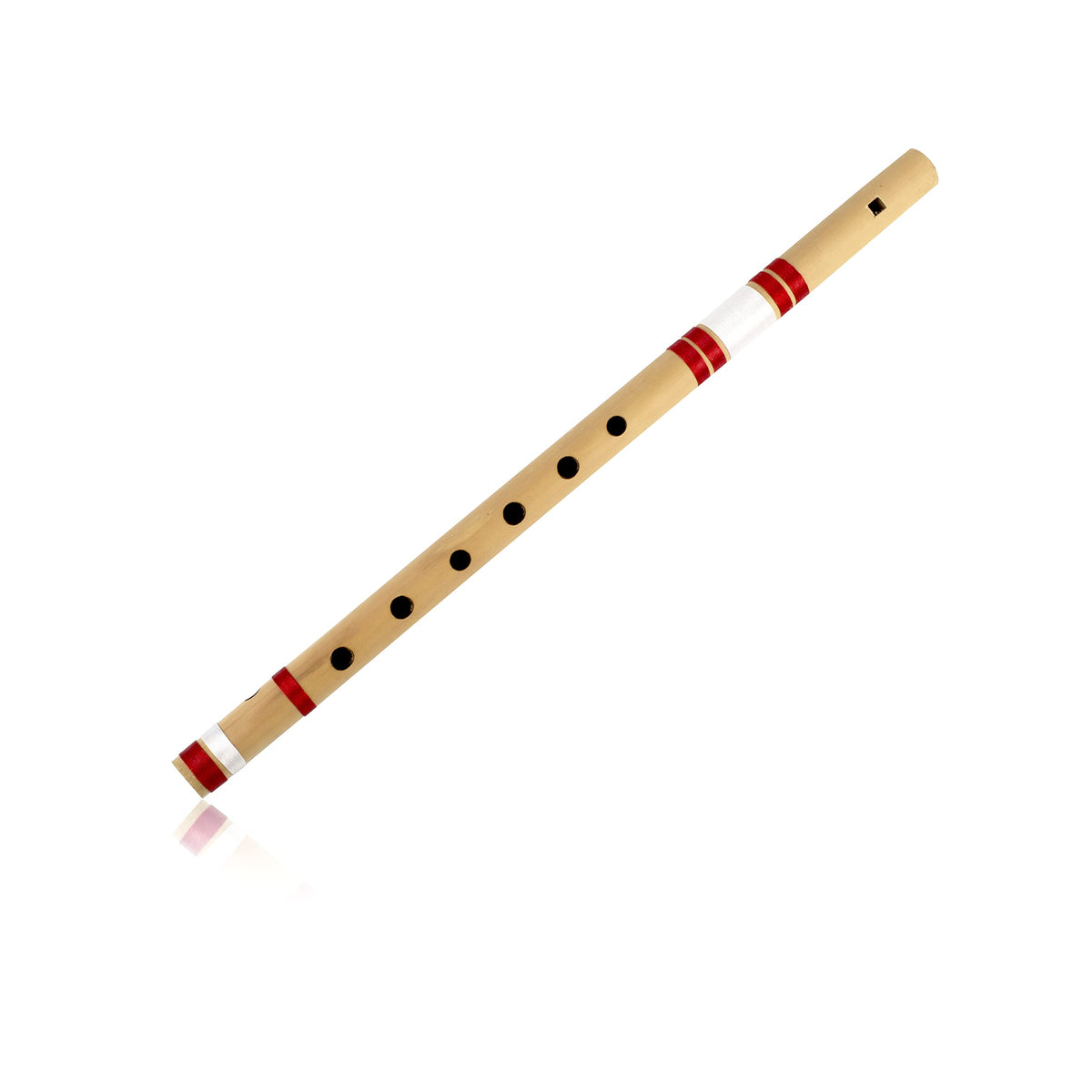 17 Inch Authentic Indian Wooden Bamboo Flute In 'G' Key Fipple Woodwind Musical Instrument Recorder Traditional Bansuri Handcraf
