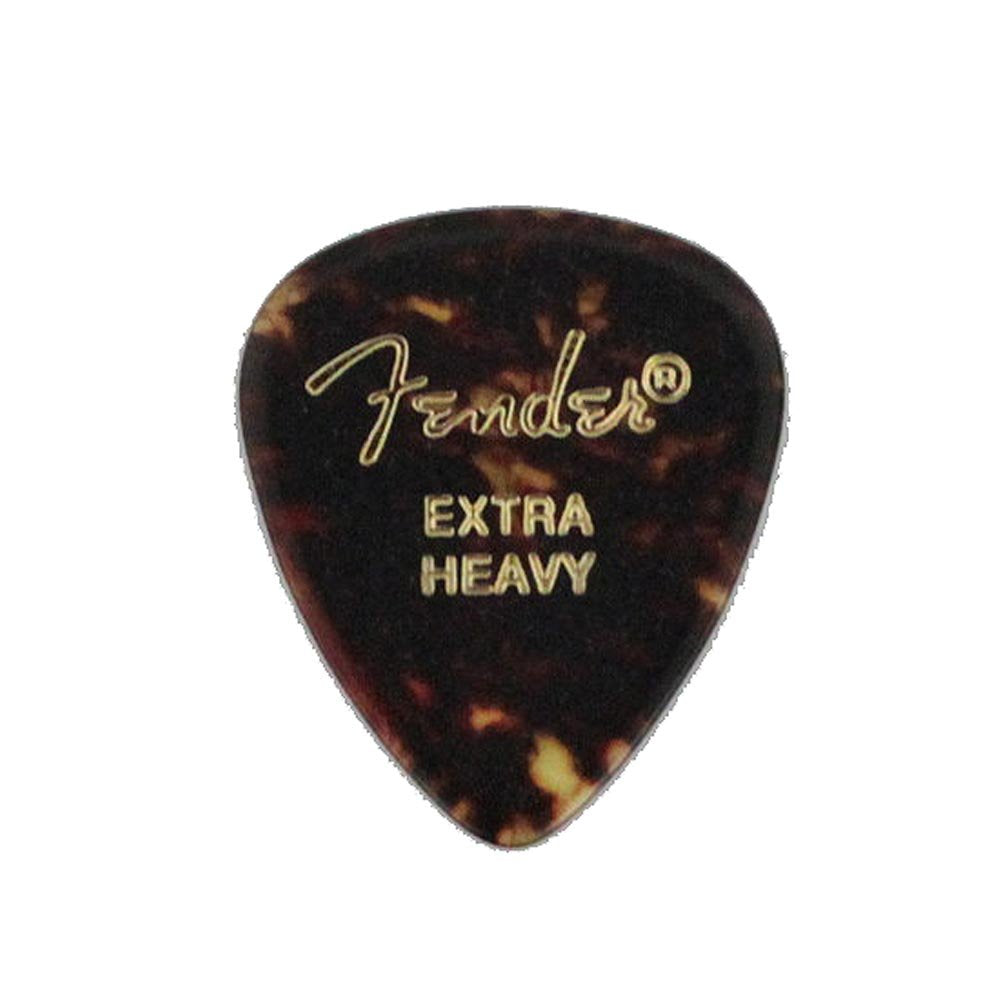 Fender Classic Celluloid Guitar Picks 451 Shape, Guitar Accessories, Tortoise Shell, Extra Heavy, 12-Pack