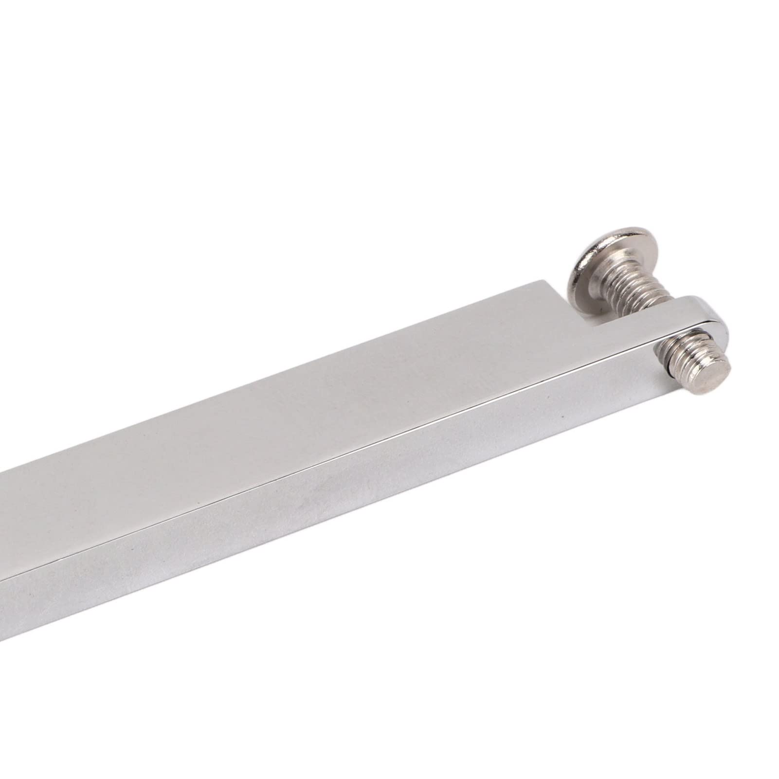 Guitar Nut Saddle Set with Shaft Wrench, 82mm Silver Metal Adjustable Acoustic Guitar Bridge Saddle for Replacement Repairing