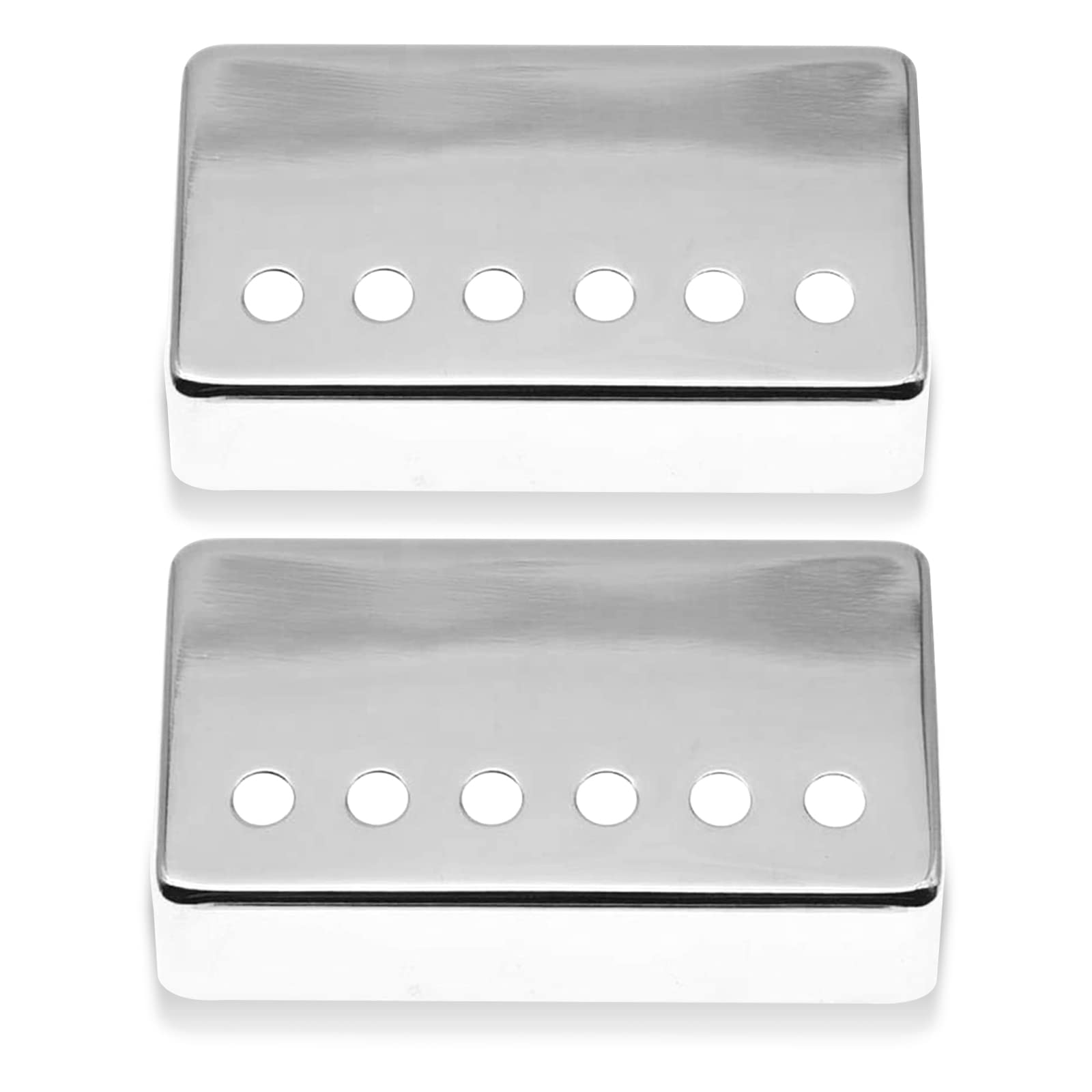 Cheerock 2Pcs Chrome Guitar Humbucker Covers, 50/52mm Silver Pickup Covers Set for Enhanced Sound, Fits Most Epiphone Les Paul &