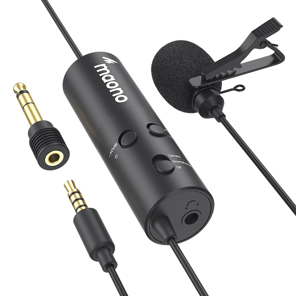 MAONO Au-103 Mobile Auxiliary Collar Mic With Noise Cancellation For Youtube Recording, The Condenser Microphone For Pc, Singing