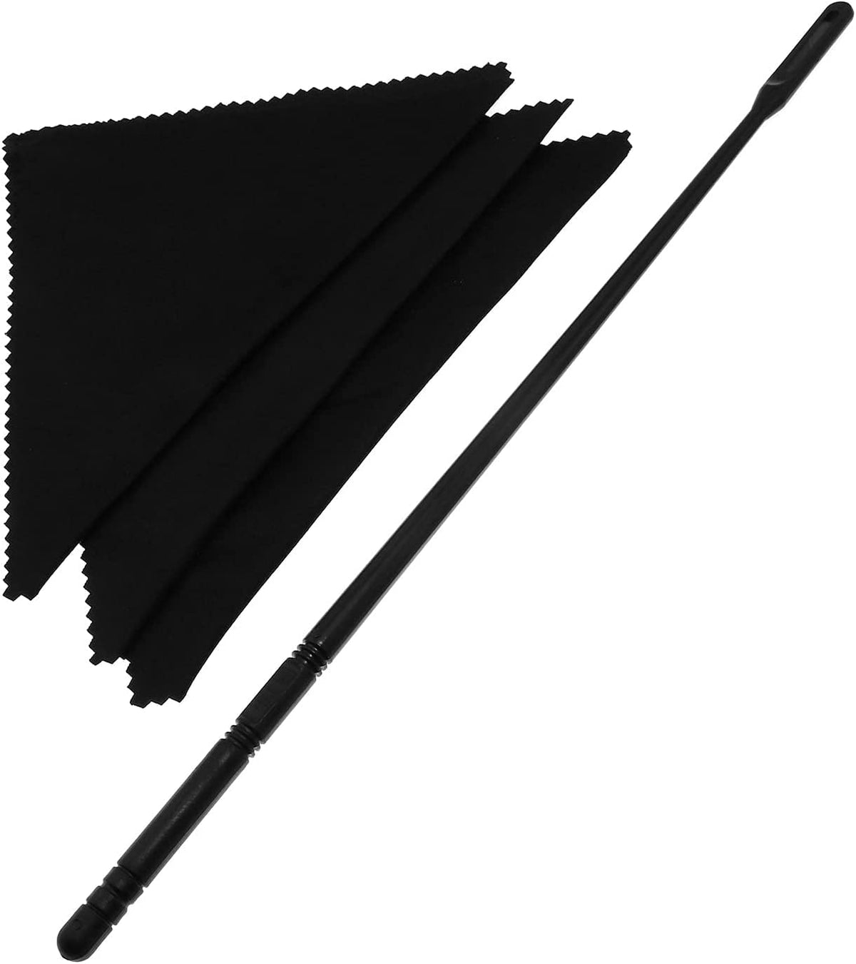 Flute Cleaning Rod With 3Pcs Cleaning Swabs Flute Cleaning Kit Flute Cleaner Flute Polishing Cloth, Black