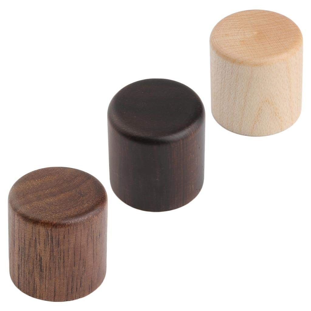 KAISH 2-Pack Wood Knobs Tele Style Flat Top Dome Knobs Guitar Bass Wood Knob Barrel Knobs Walnut Wood